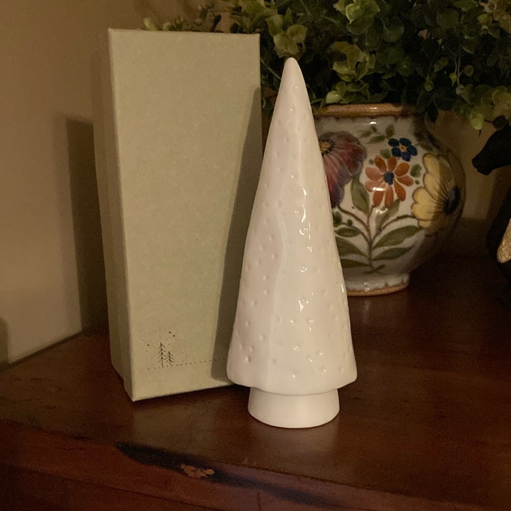 East of India Porcelain Conical Christmas Tree, NIB